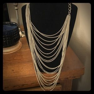 Multi chain silver necklace